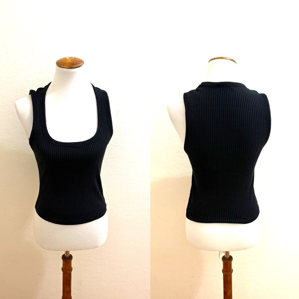 Zara Black Ribbed Tank Top